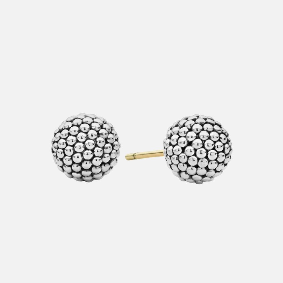 LAGOS Silver Beaded Stud Earrings