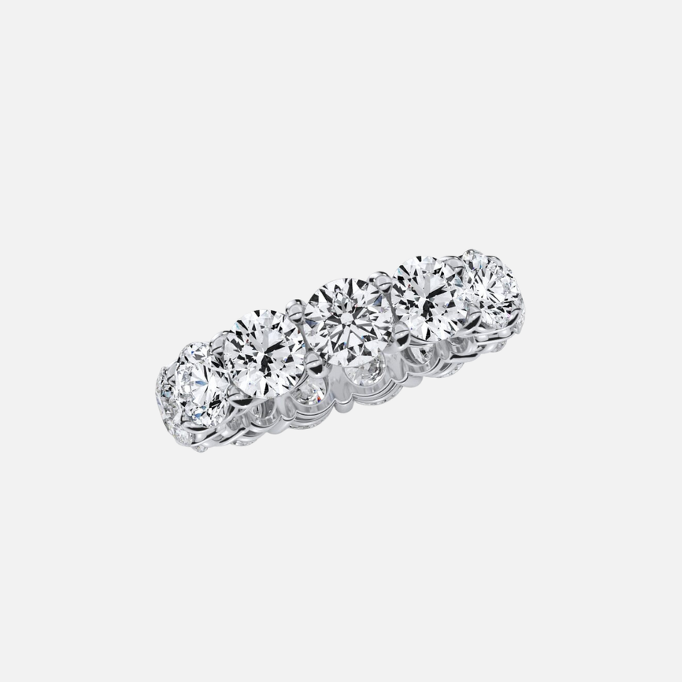 Platinum Round Diamond Wedding Band