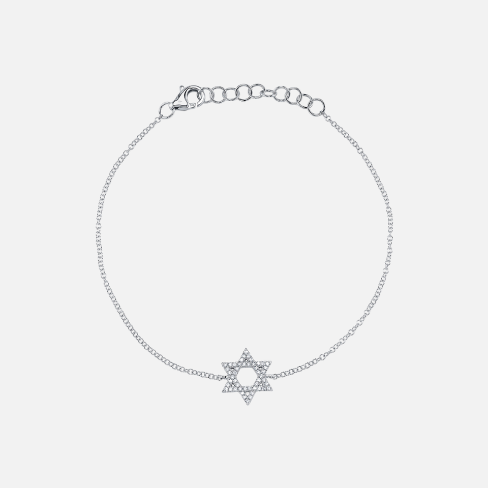 Shy Creation white gold Star of David Diamond Bracelet