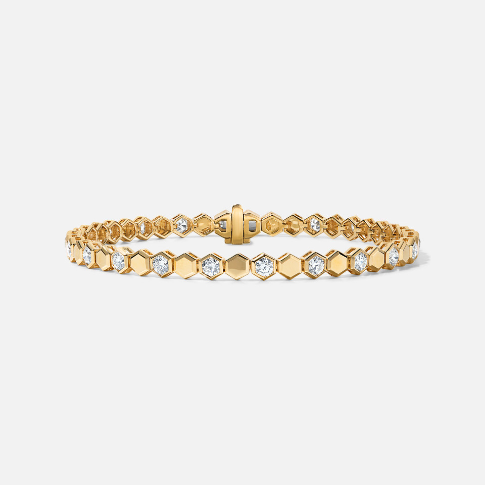 Refined Diamond Honeycomb Link Bracelet