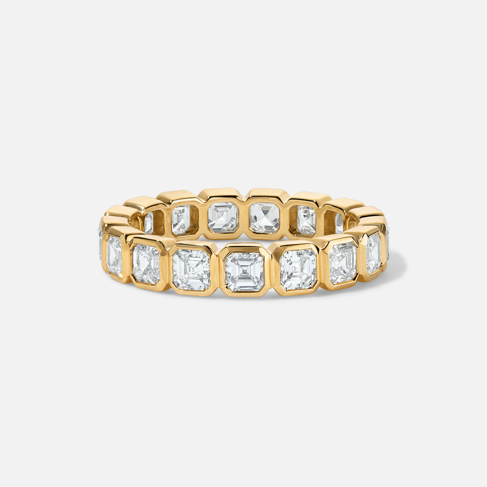 Bezel-Set Asscher-Cut Diamond Eternity Band