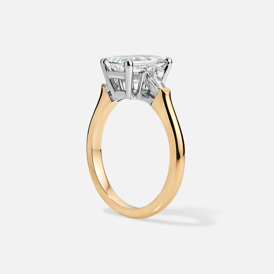 Forever by Razny 18k White and Yellow Gold Semi-Mount with Baguette Diamonds