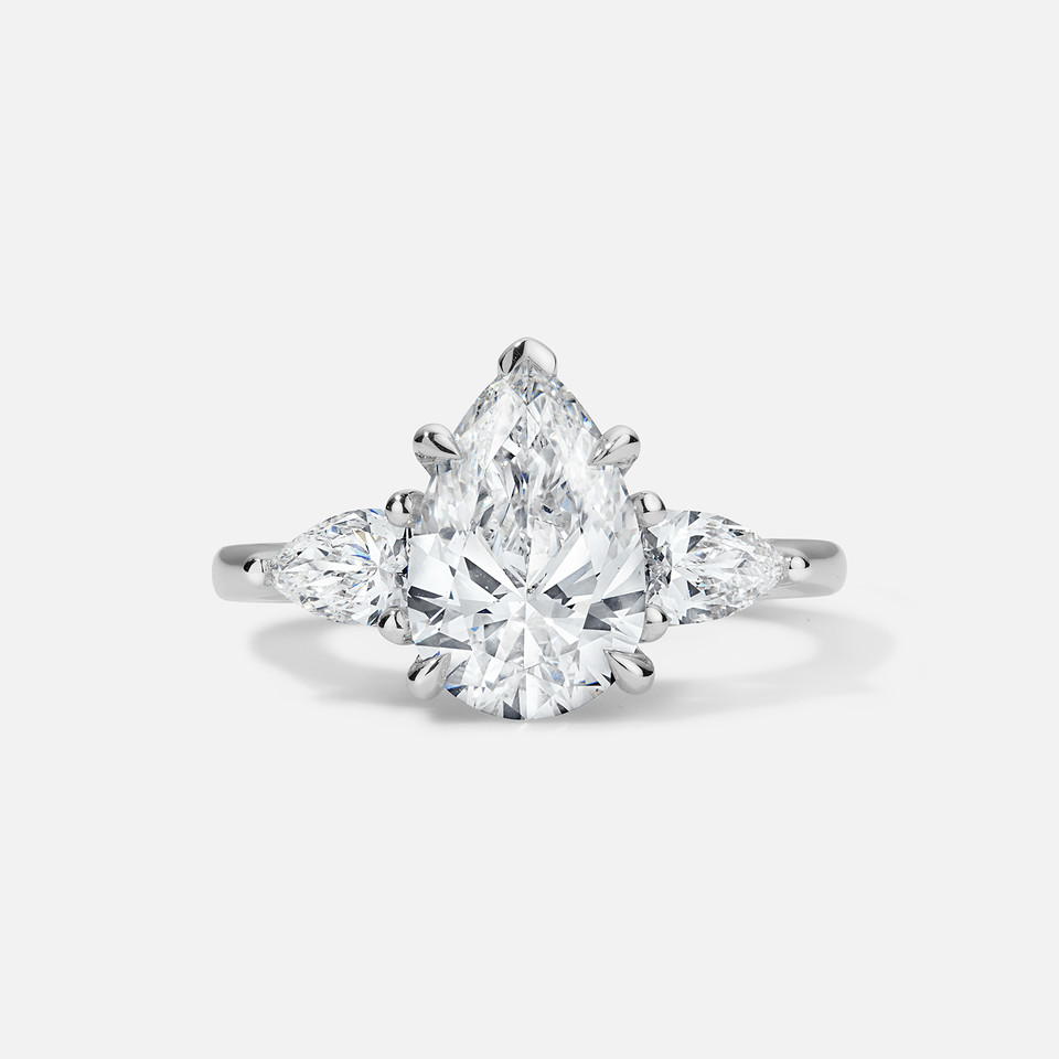 Forever by Razny 18k White Gold Semi-Mount With Pear-Shaped Diamonds