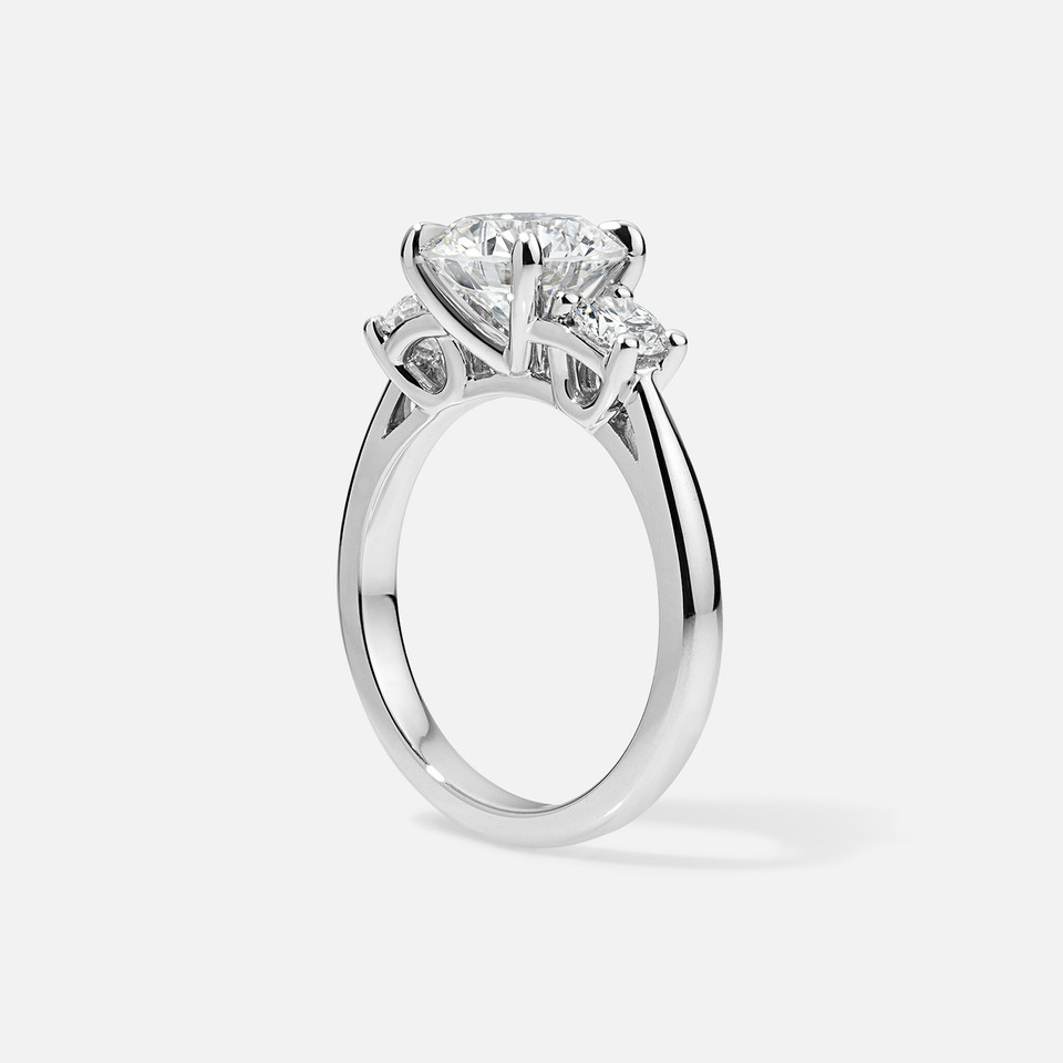 Forever by Razny 18k White Gold Semi-Mount With Round Side Stones