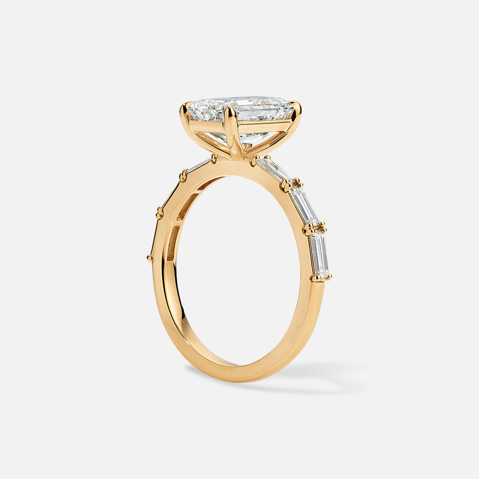 Forever by Razny 18k Yellow Gold Modern East-West Baguette Semi-Mount