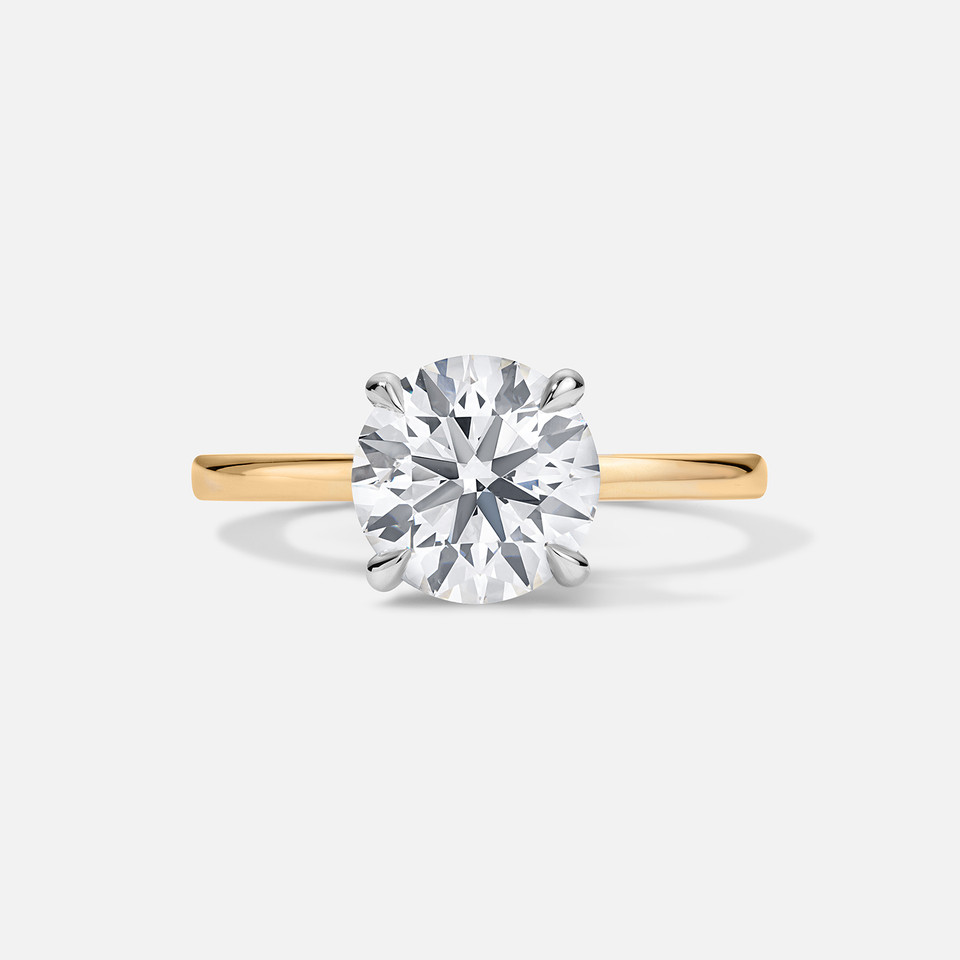 Forever by Razny 18k Yellow Gold Solitaire Classic Round Semi-Mount