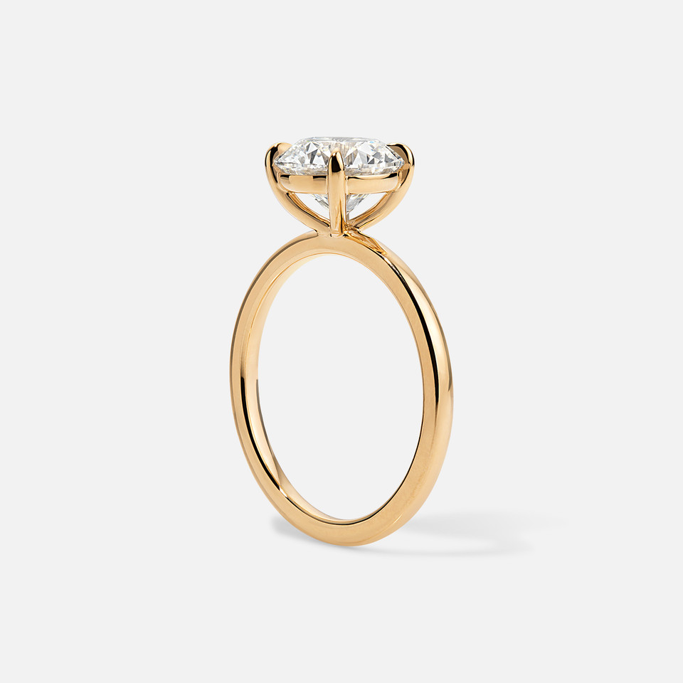 Forever by Razny 18k Yellow Gold Solitaire Classic Round Semi-Mount