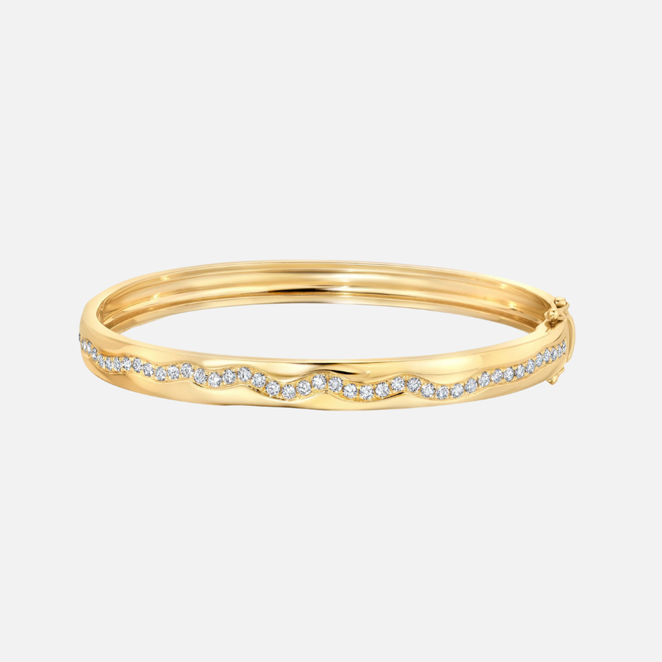 Rio Diamond and Gold Bangle Bracelet