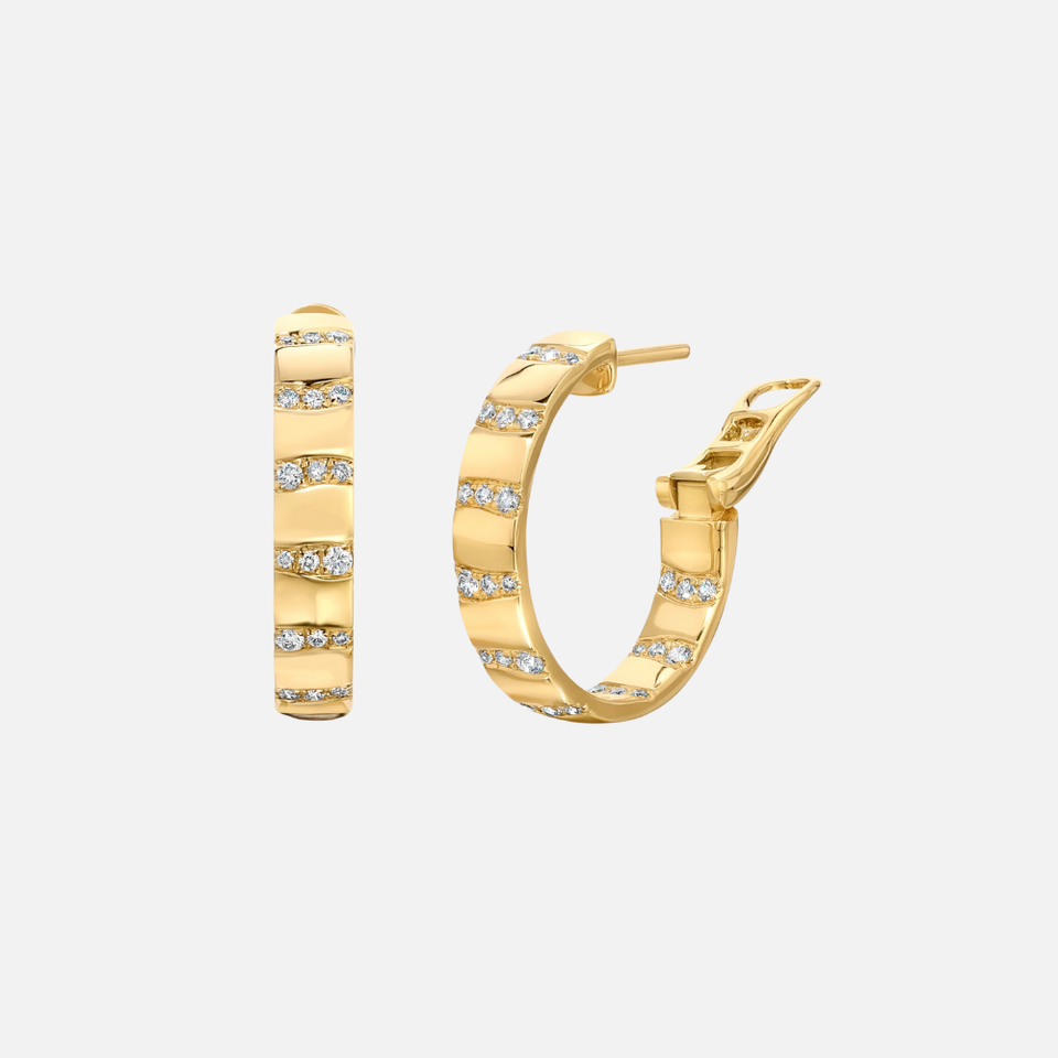 Graziela Gems Alma Dos Rios Diamond Hoop Earrings in yellow gold