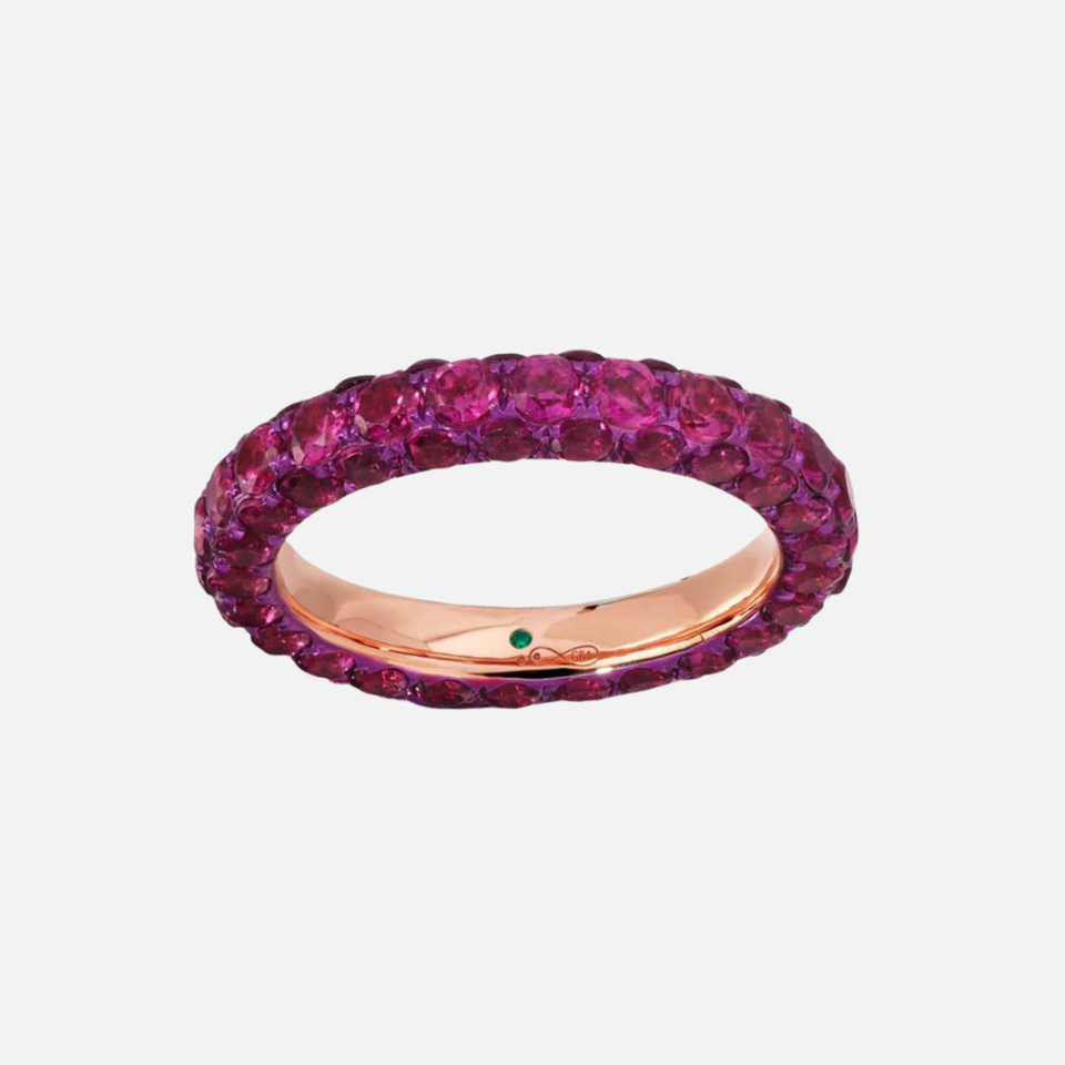 Rhodolite 3-Sided Rose Gold Ring