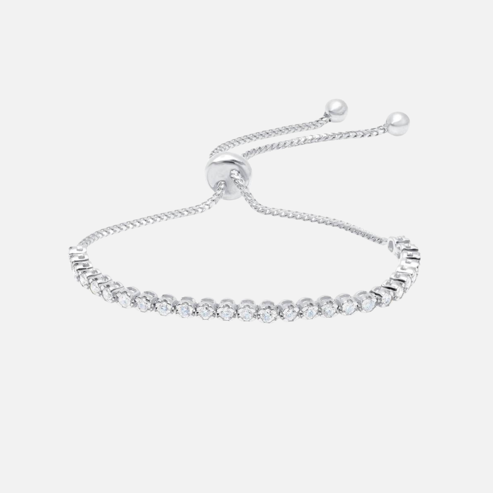 Diamond Bolo Bracelet in white gold