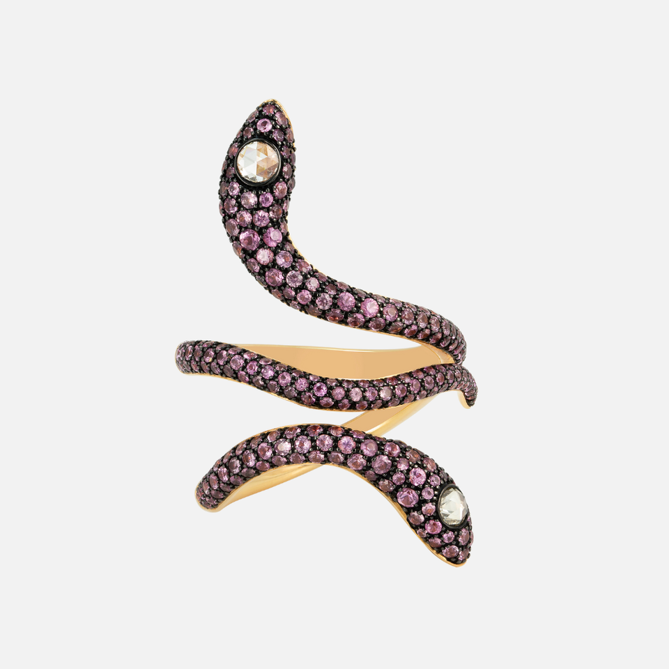 Pink Sapphire Snake Ring