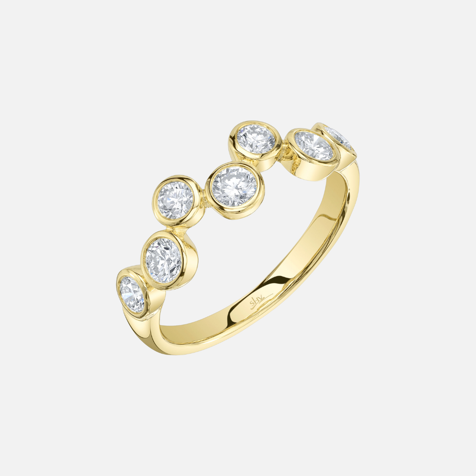 Bezel Diamond Wave Ring