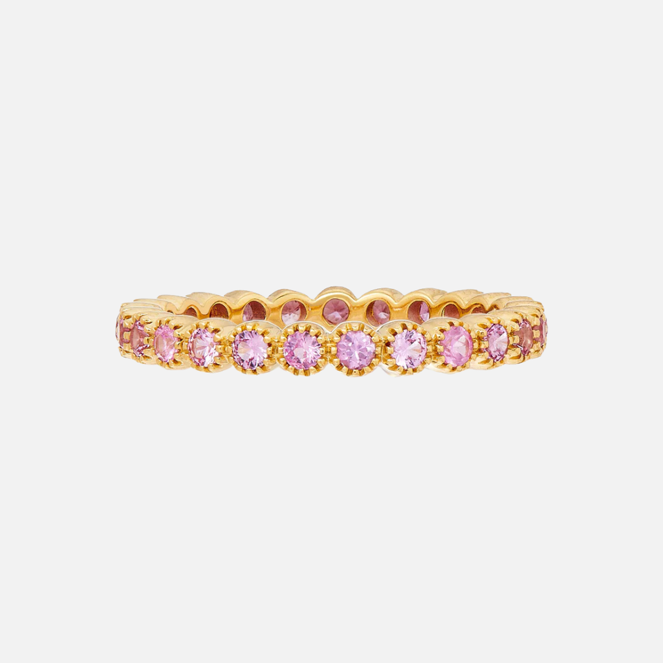 Gold Bezel-Set Pink Sapphire Band
