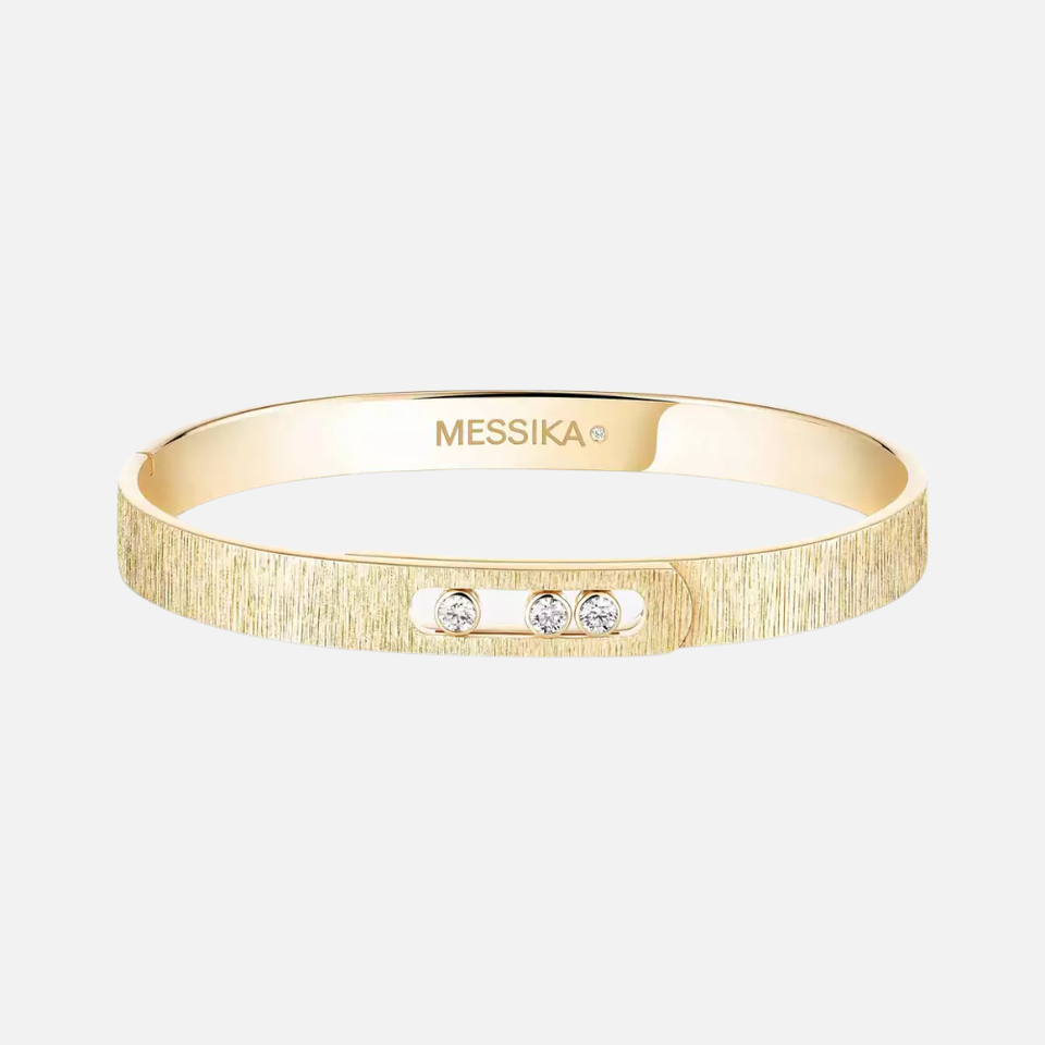 Move Noa Ciselé Diamond Yellow Gold Bangle