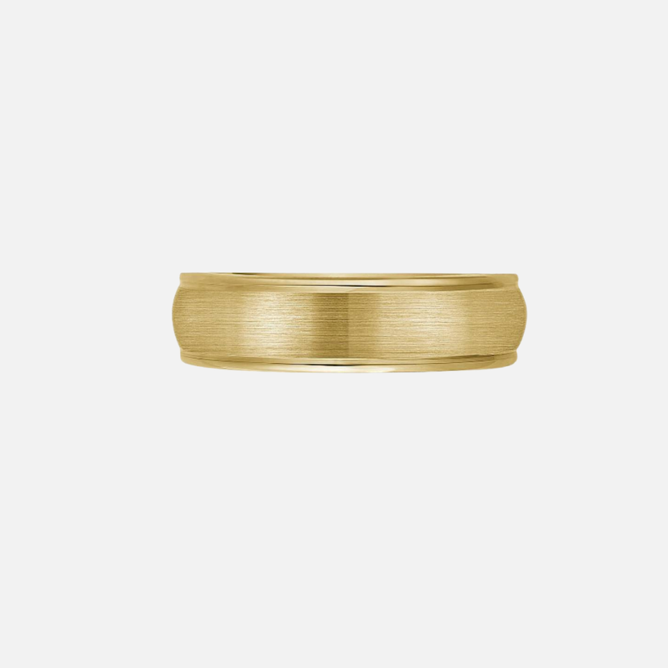 Yellow Gold Sandpaper Center with Polished Edges