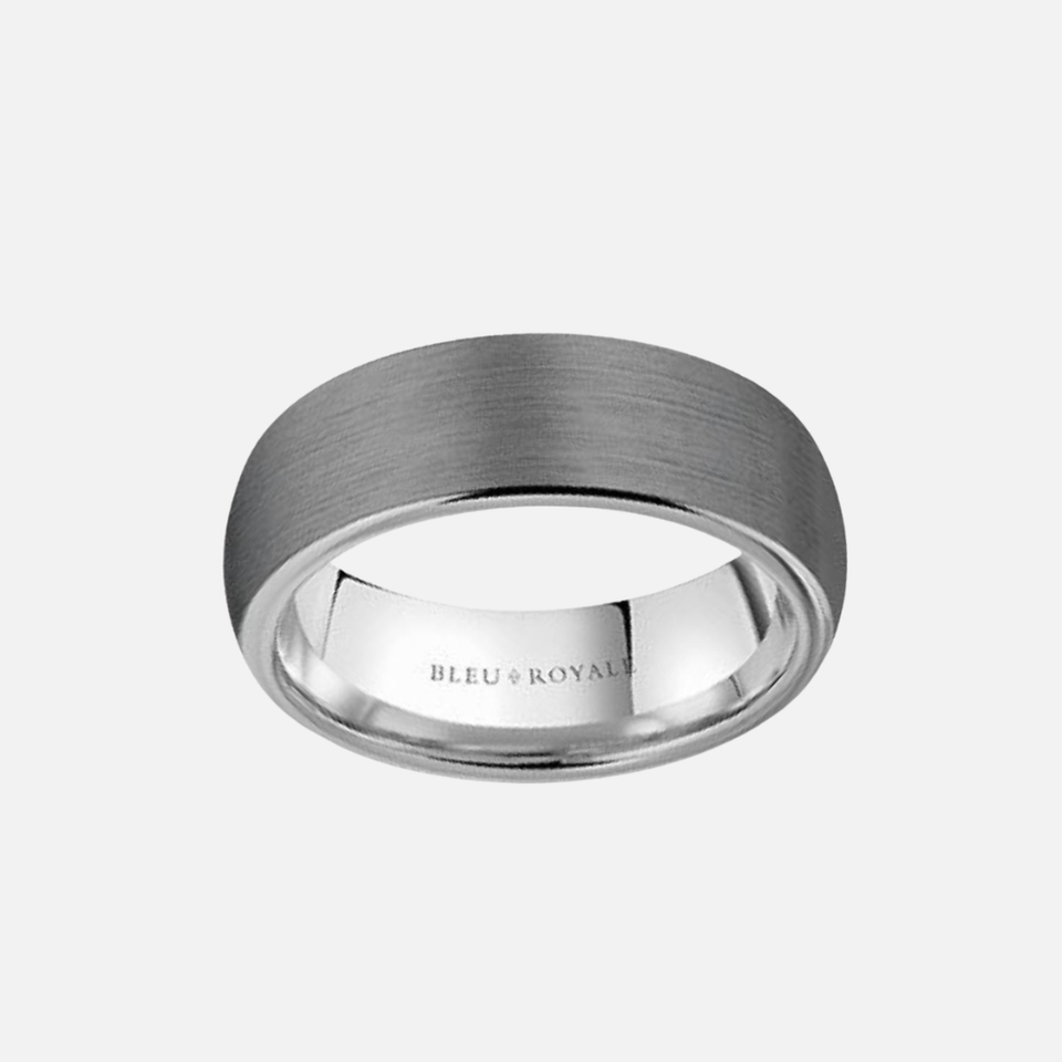 14k White Gold and Tantalum Sandpaper Center Band