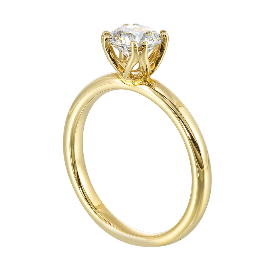 Perfect Love 14k Yellow Gold Semi-Mount for 1.00-Carat Round Diamond