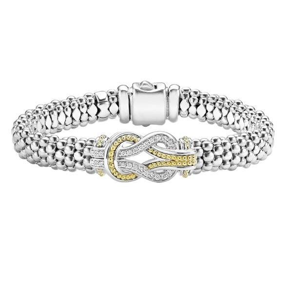 Two-Tone Knot Caviar Diamond Bracelet