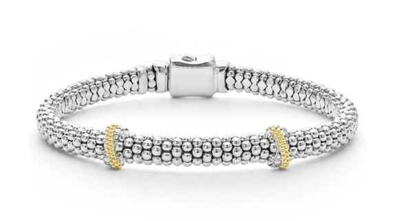 Double X Caviar Diamond Bracelet