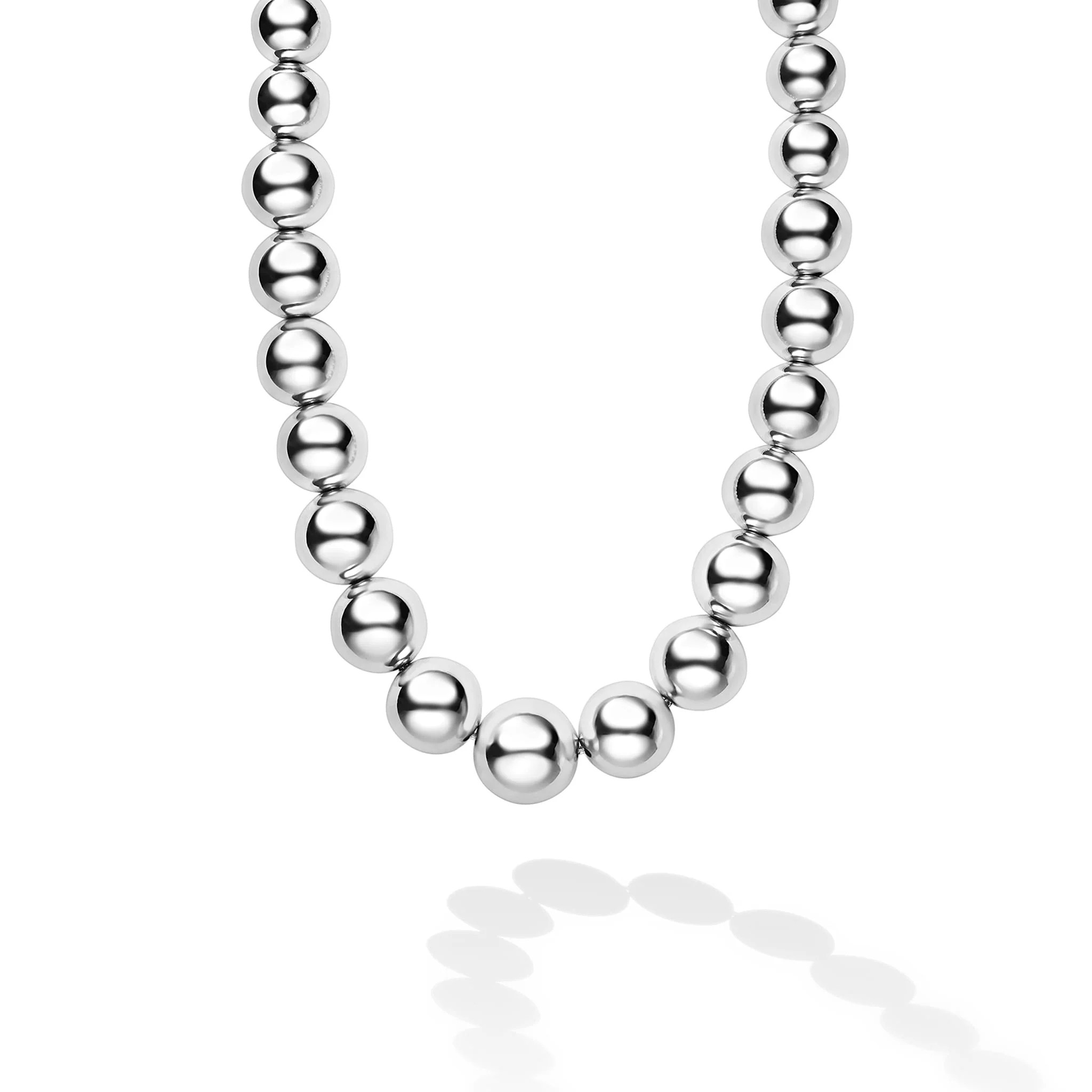 Silver Graduated Bead Necklace