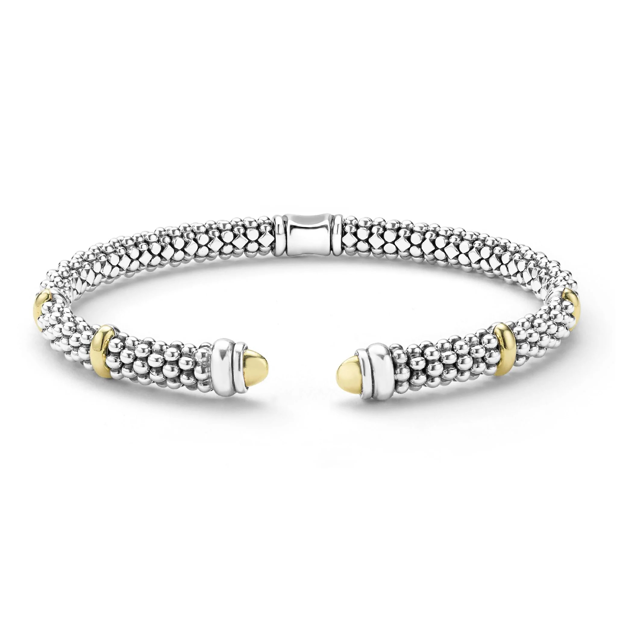 Two-Tone Caviar Versa Torque Bracelet