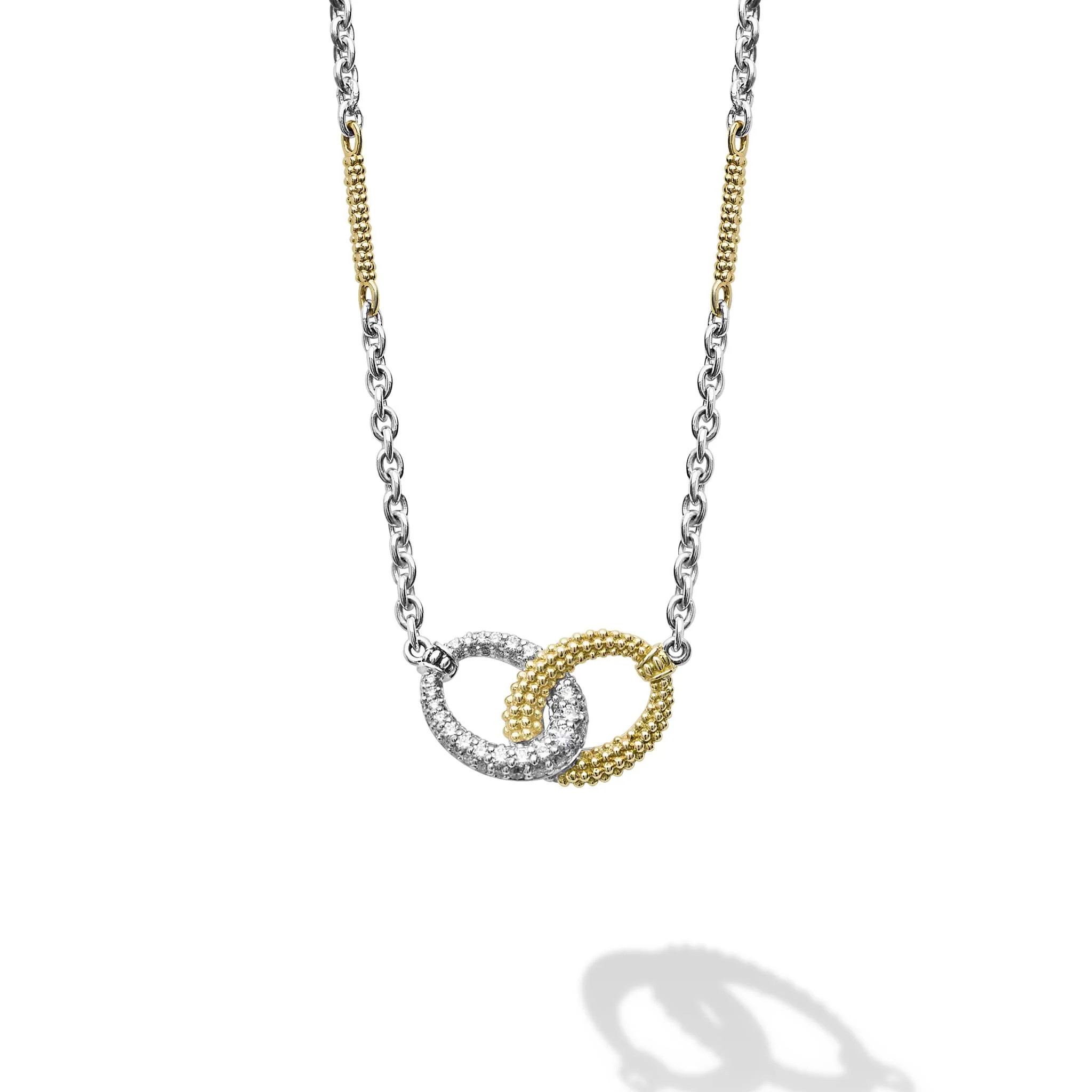 Two-Tone Link Diamond Necklace