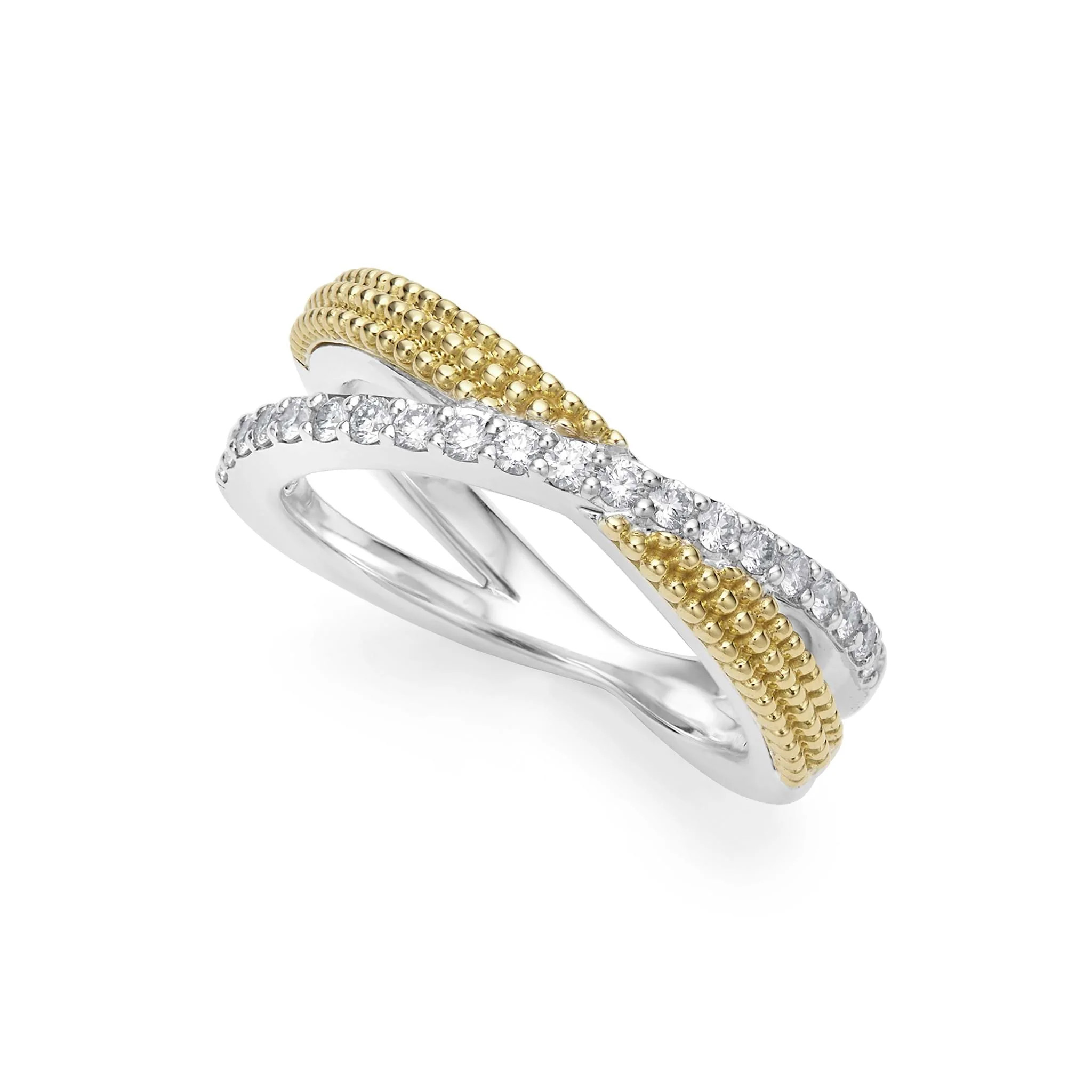 Two-Tone X Diamond Ring
