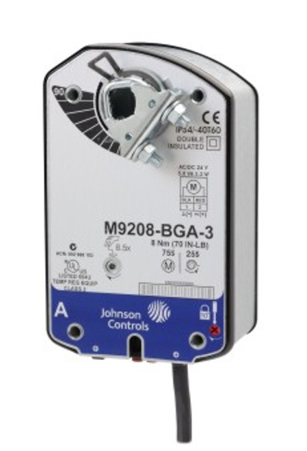 The spring return electric damper-actuator series has been specially developed for the motorized operation of air dampers in air conditioning systems. When the control signal is applied the actuator drives the damper to the operational position, while evenly tensioning the integrated spring. After a power failure the stored energy in the spring immediately brings the damper to the safety position. Manual operation is automatically cancelled when the actuator is in electrical operation. The compact design and universal adapter fitted with limitation of rotation angle make this actuator highly versatile.ACT ROTARY ON/OFF 24VAC/V