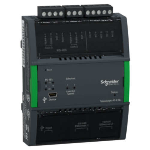 SpaceLogic automation server, AS-P-NLS-SMK, 2 RS-485 ports, 2 10/100 ethernet ports, secure boot, smoke control [TAA]