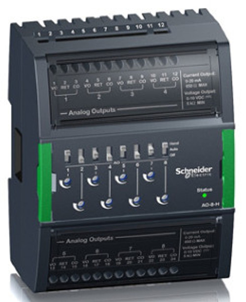 Central I/O module, SpaceLogic, 8 analog voltage/current outputs [TAA]
