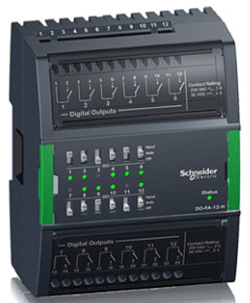 Central I/O module, SpaceLogic, 12 Form A digital outputs, hand control/override switches [TAA]