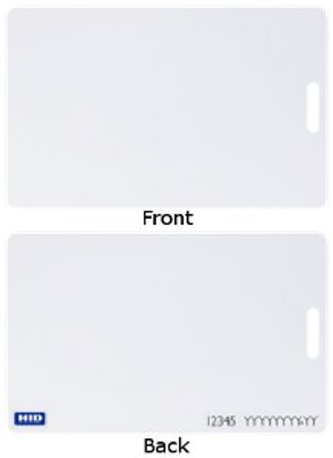 iCLASS Card: Std PVC, 2k Bit Mem w/2 App, SIO, Plain White Gloss Front/Back, Sequential Matching Enclosed/Printed (Inkjetted), NSP