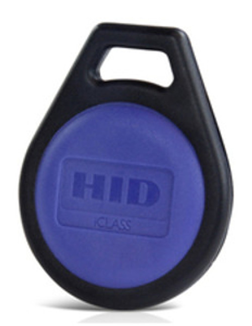 iCLASS Key II Fob: 2k Bits (256 Bytes) 2 App, Programmed iCLASS, Black w/blue insert Std HID Artwork, Seq Match Encoded/Printed (Ink)
