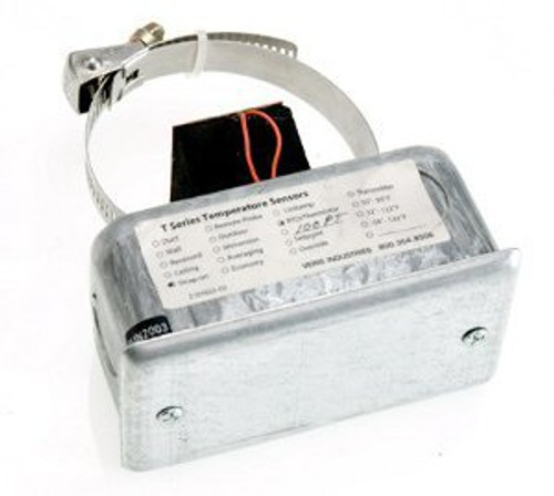 Strap-On Temperature Sensor: Pipe Surface Mount, 2.5 in. max. diameter, 10k Ohm Type 3 Thermistor, 1 Pt Cal Cert, Continuum