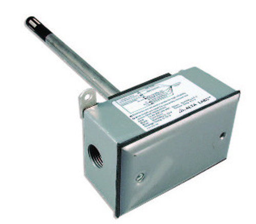 Temperature Sensor, Duct Mount, Diecast Box, Transmitter, 4-20mA Output, Range: 0Â° to 50Â°C (32Â° to 122Â°F), 1 Pt Cal
