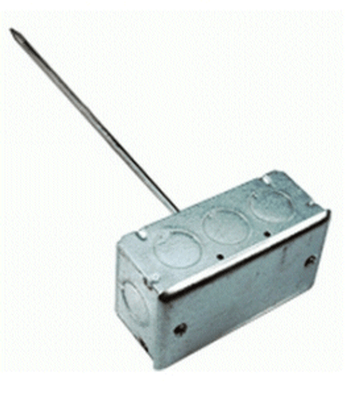 Temperature Sensor, Duct w/ Mounting Box, Probe Length: 24â€ (610mm), 100R Platinum, RTD, Resistive Output