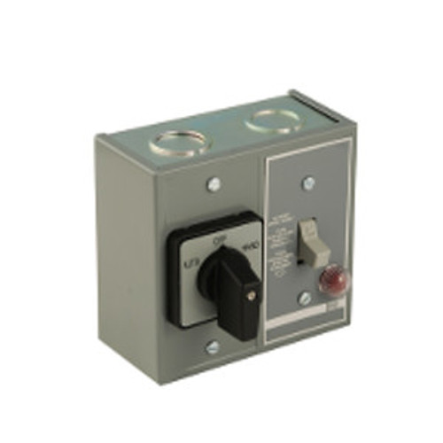 Manual Starter, fractional horsepower, duplex, 16A, 1 pole, 1 HP at 277 VAC, toggle and selector, red indicator, NEMA 1