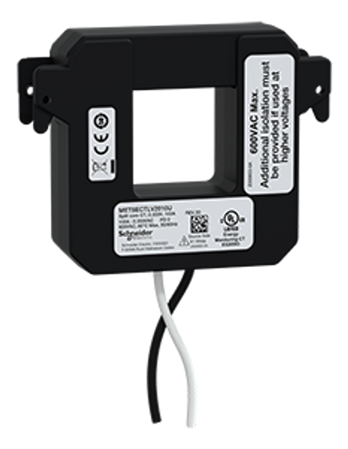 split core current transformer, PowerLogic UL2808 CT, 100A, 0.333V output, 8ft lead