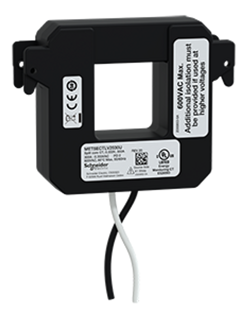 split core current transformer, PowerLogic UL2808 CT, 300A, 0.333V output, 8ft lead