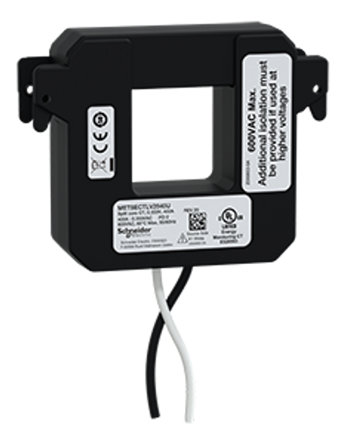 split core current transformer, PowerLogic UL2808 CT, 400A, 0.333V output, 8ft lead