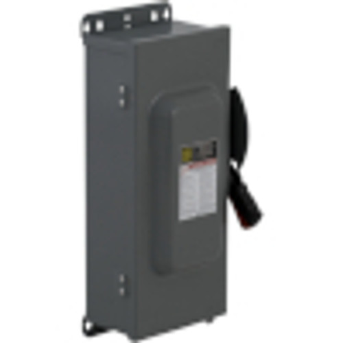 Safety switch, heavy duty, non fusible, 100A, 4 pole, 75hp, 600VAC/DC, NEMA 12