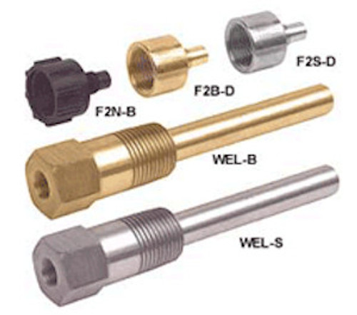 Schneider Electric KEL-BA/2M304 THERMOWELL, STAINLESS STEEL, 2.00 IN LENGTH, 1/2 IN NPT EXTERNAL, 1/2 IN NPSM INTERNAL