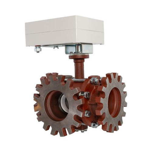 Control Ball Valve: 3-way: Modulating: 5in: Flanged: 240Cv: NEMA 3R: Spring Return: Configurable Fail Safe
