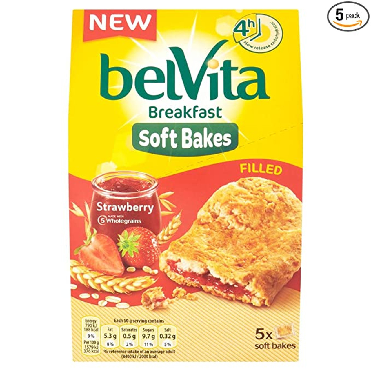 Belvita Soft Filled Strawberry 5 X 40g
