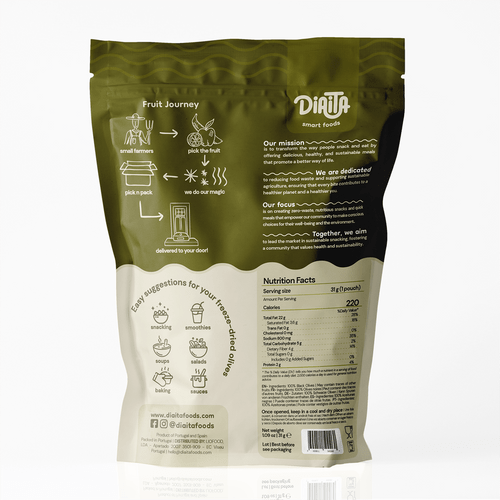 Freeze Dried Organic Pitted Black Olives - Pack 2
