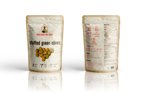 Freeze Dried Green Olives Stuffed with Chili Paste - Pack 2