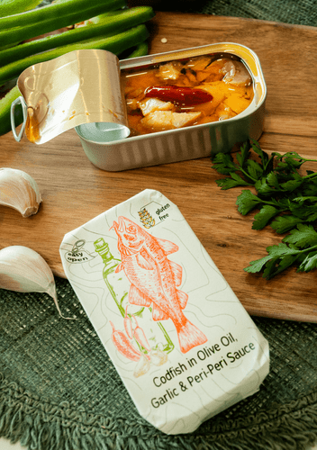 Portuguese Codfish in Olive Oil , Garlic & Peri-Peri sauce ( 2 packs)