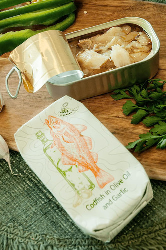 Roasted Codfish with Garlic in Extra Virgin Olive Oil 120g