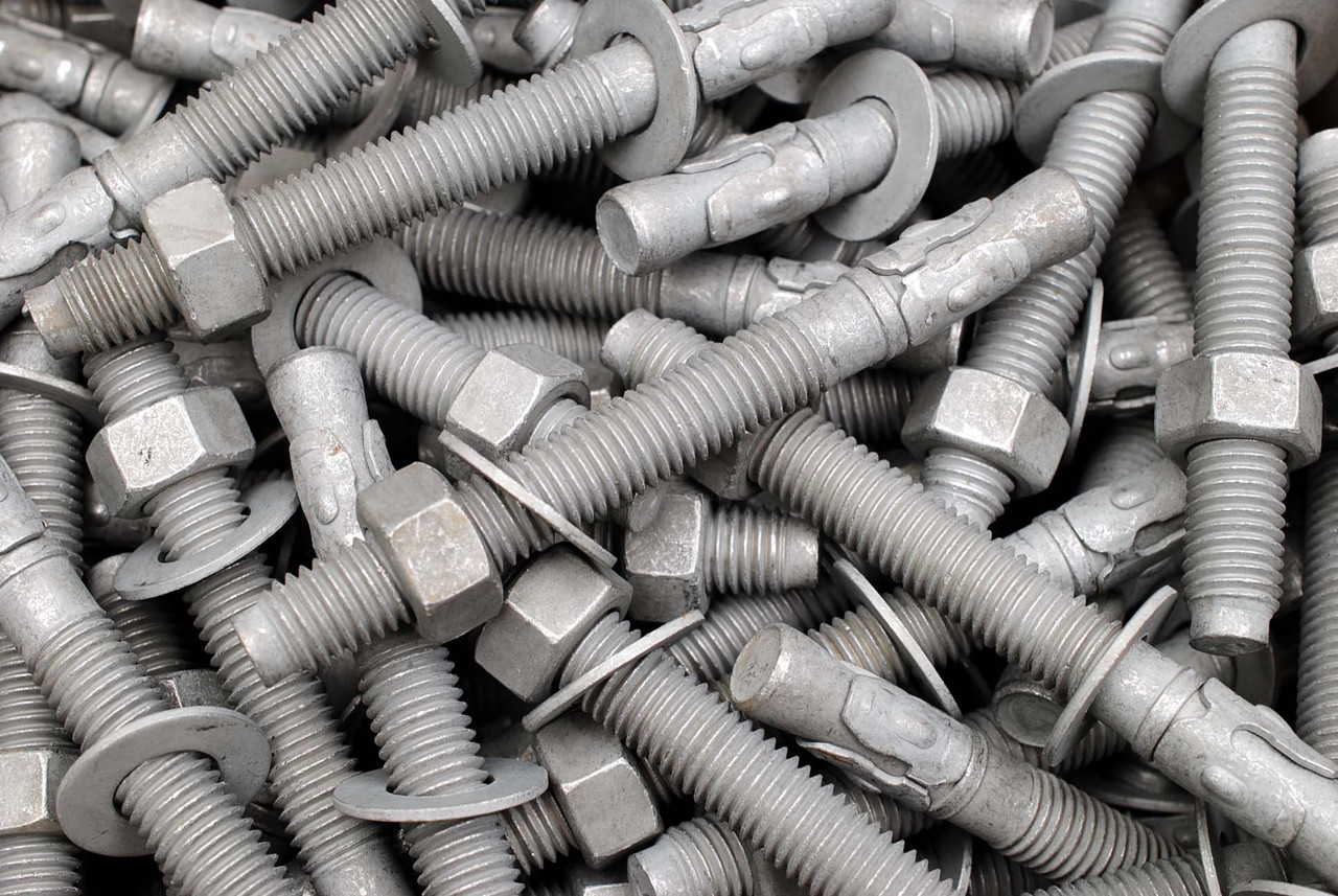 Lexar Industrial 10pk Wedge Anchors 5/8" X 6" – Zinc Coated Steel With Nuts & Washers